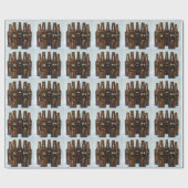 幸せなビール瓶の包装紙 ラッピングペーパー (フラット)