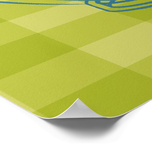 幸せなピエロの魚が魚の鉢の中で眠っている ポスター (角)