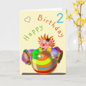 幸せなピエロ誕生日カード – カスタマイズ カード (黄色い花)