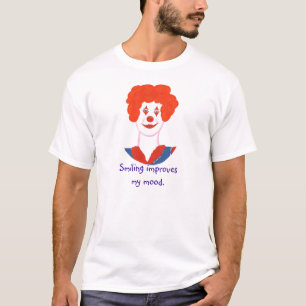 幸せなピエロ顔、笑顔は私の気分を改善 Tシャツ