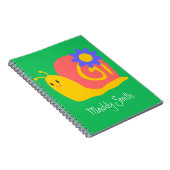 幸せなピンクと緑のカタツムリ ノートブック (右側)