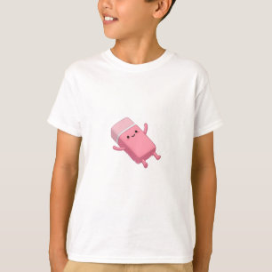 幸せなピンクの消しゴムの友達 子供 Tシャツ