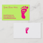 幸せなピンクの足 名刺 (正面/裏面)