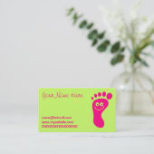 幸せなピンクの足 名刺 (スタンド正面)