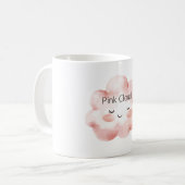 幸せなピンクの雲のまつげ コーヒーマグカップ (正面左)