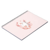 幸せなピンクの雲のまつげ ノートブック (左側)