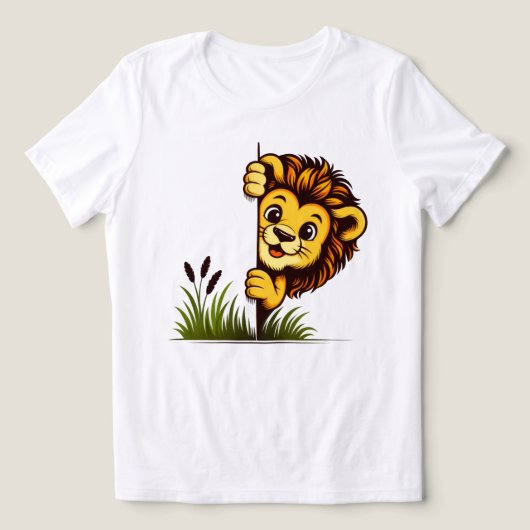 幸せなピークライオン 女性用自然Tシャツ トライブレンドＴシャツ (デザイン正面)