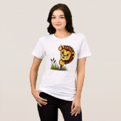 幸せなピークライオン 女性用自然Tシャツ トライブレンドＴシャツ (正面全面)