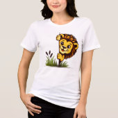 幸せなピークライオン 女性用自然Tシャツ トライブレンドＴシャツ (正面)