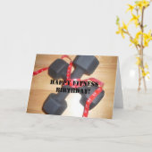 幸せなフィットネスのバースデー・カード カード (黄色い花)