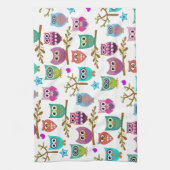 幸せなフクロウ キッチンタオル (縦)