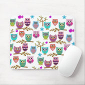 幸せなフクロウ マウスパッド (マウス)