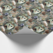 幸せなフクロウ ラッピングペーパー (角)