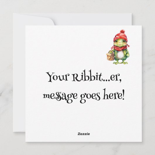 幸せなフロギーのクリスマスホリデーカードを持っている シーズンカード (裏面)