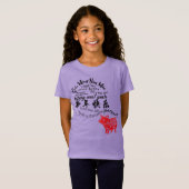 幸せなブタの新年2019の赤のPapercutの女の子のティー Tシャツ (正面フル)