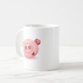 幸せなブタアイコン コーヒーマグカップ (正面左)