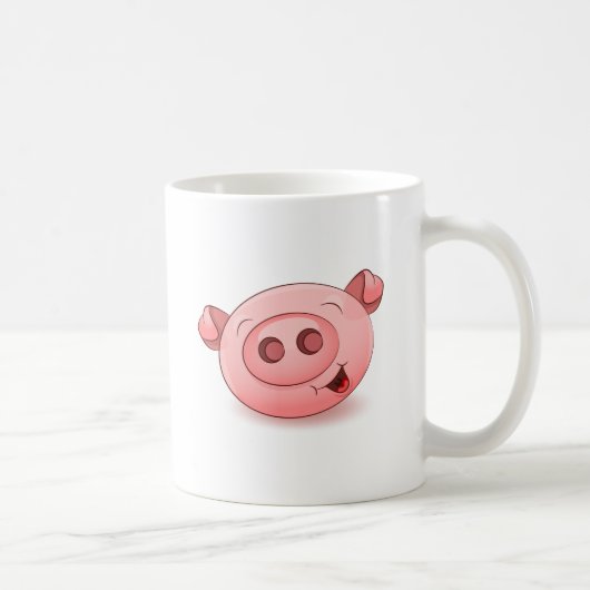 幸せなブタアイコン コーヒーマグカップ (右)