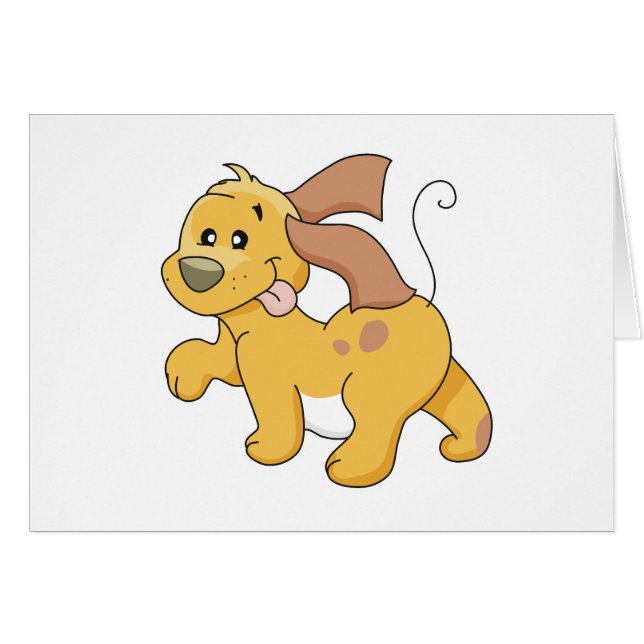 幸せなブラウン犬のTシャツおよびギフト (正面横)