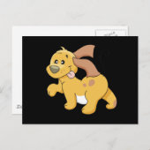 幸せなブラウン犬のTシャツおよびギフト ポストカード (正面/裏面)