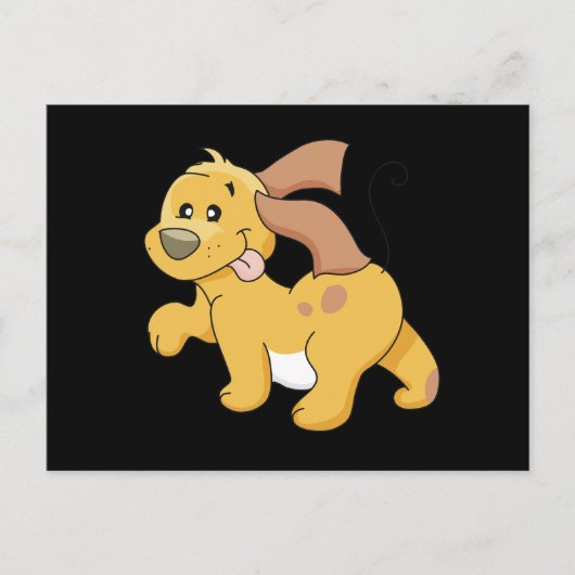 幸せなブラウン犬のTシャツおよびギフト ポストカード (正面)