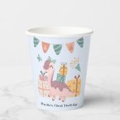 幸せなブラチ運オサール恐竜の贈り物 紙コップ (正面)