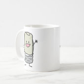 幸せなブリトーの振るこんにちは コーヒーマグカップ (正面左)