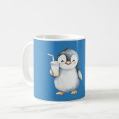 幸せなブルーペンギン コーヒーマグカップ (正面左)