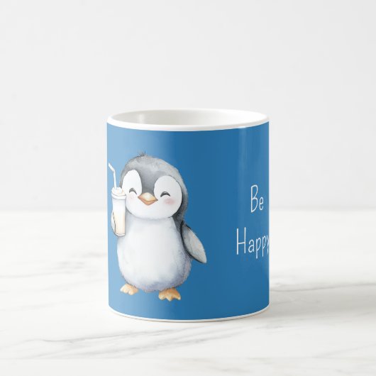 幸せなブルーペンギン コーヒーマグカップ (中央)