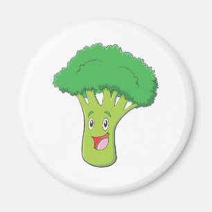 幸せなブロッコリー野菜の笑顔 マグネット