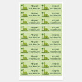 幸せなブロントサウルス恐竜のパーソナライズされた漫画 ラベル (シート)