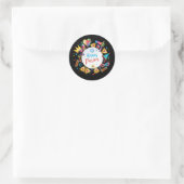 幸せなプリムバスケットギフト、装飾、オーナメント ラウンドシール (バッグ)