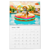 幸せなプールの犬たち - 夏の楽しみの1年 カレンダー (1月 2027)