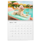 幸せなプールの犬たち - 夏の楽しみの1年 カレンダー (2月 2027)