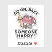 幸せなベイカーおもしろいツールPunを焼く シール (シート)