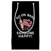 幸せなベイカーおもしろいツールPunを焼く スモールペーパーバッグ (正面)