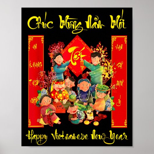 幸せなベトナムのお正月 Chuc Mung Nam Moi Tet Ho ポスター (正面)