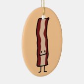 幸せなベーコンの嘲笑のクラシックなデザイン セラミックオーナメント (右)