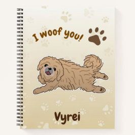 幸せなペキニーズの犬好きさんへ I Woof You Paws ノートブック