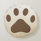 幸せなペキニーズの犬好き I Woof You パウズ ラウンドクッション (裏面)