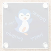 幸せなペンギンのように踊る ガラスコースター (裏面)