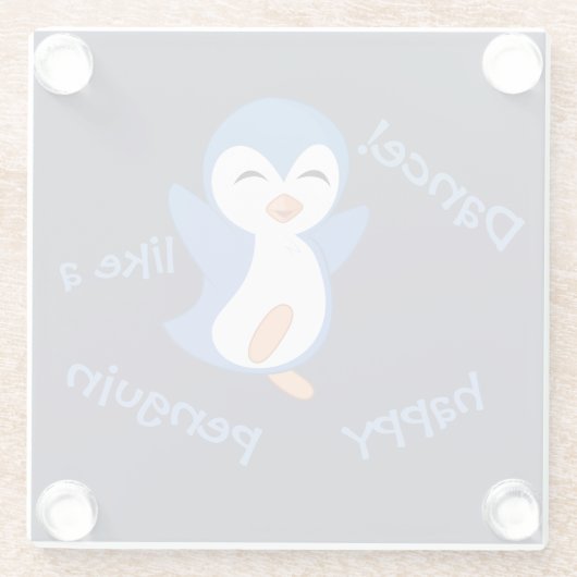 幸せなペンギンのように踊る ガラスコースター (裏面)