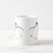 幸せなペンギンのカップルのかわいい結婚記念日のマグ コーヒーマグカップ (中央)