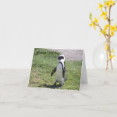 幸せなペンギンのバースデー・カード! カード (黄色い花)