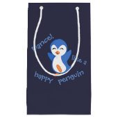 幸せなペンギンのブルーのような可愛いダンス スモールペーパーバッグ (正面)