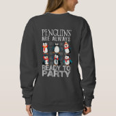 幸せなペンギンは常に女性の汗をかき集めている スウェットシャツ (裏面)