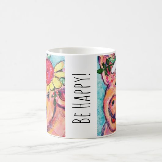 幸せなページのマグがあって下さい コーヒーマグカップ (中央)