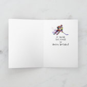 幸せなホッケーの誕生日のおもしろいのユーモア カード (内部)