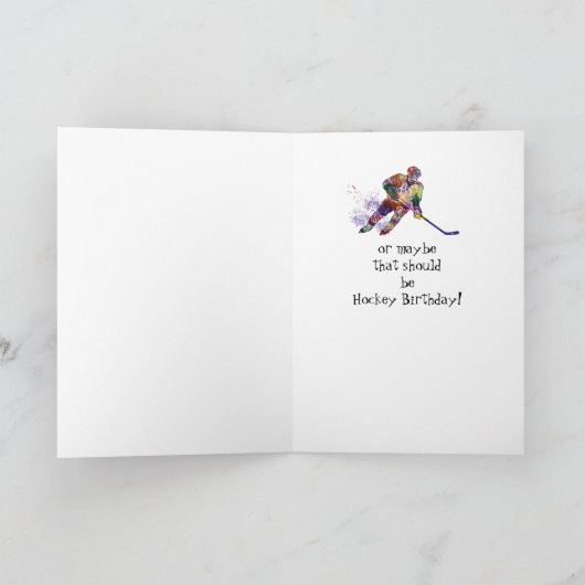 幸せなホッケーの誕生日のおもしろいのユーモア カード (内部)
