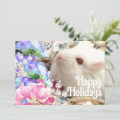 幸せなホリデーよ、白いハムスターさん、スイートピーと一緒に シーズンカード (スタンド正面)