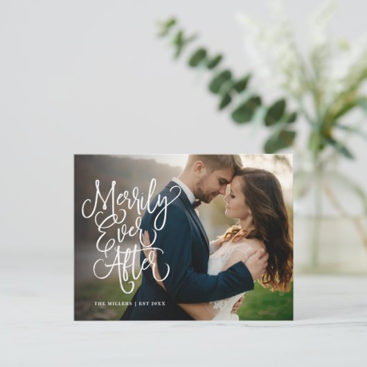 幸せなホリデーシーズンを! フォトホリデーカード ありがとう | シーズンポストカード (スタンド正面)